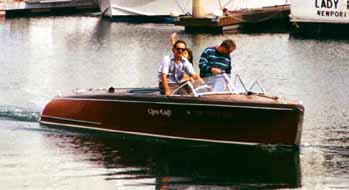 Classic Chris Craft runabout, Hello Baby